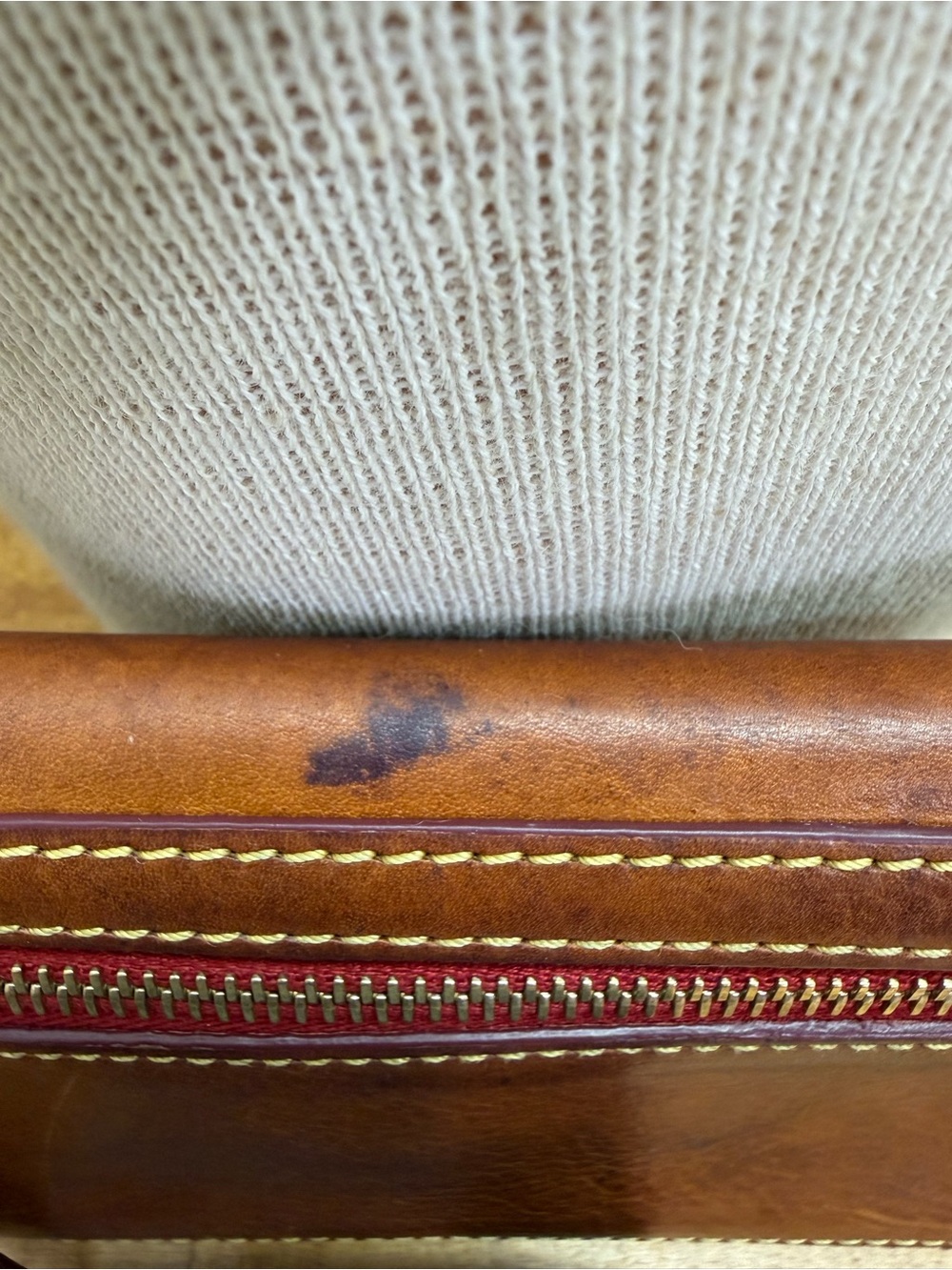 Dooney & Bourke Florentine Leather Whipstitch Continental Clutch Wallet Tan - Picture 10 of 10